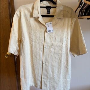H&M Men's Cream Button Down Shirt